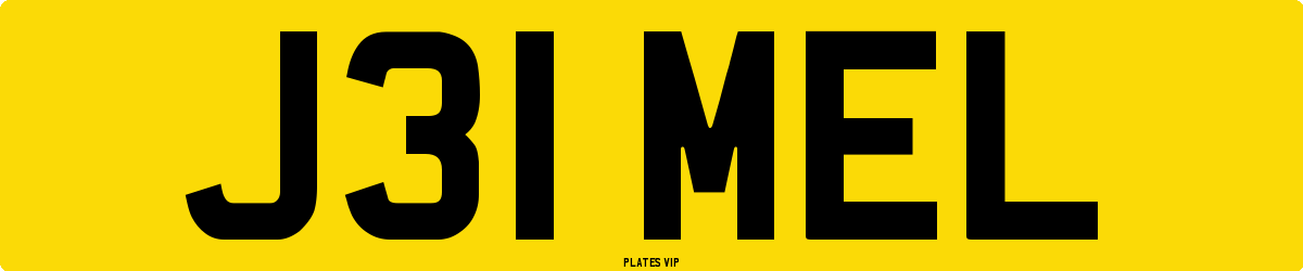 J31 MEL Number Plate