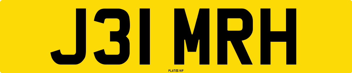 J31 MRH Number Plate