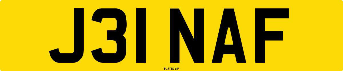 J31 NAF Number Plate