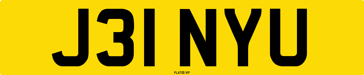 J31 NYU Number Plate