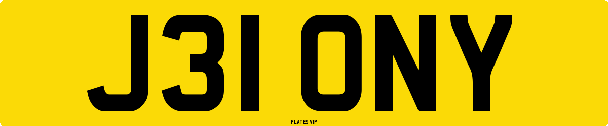 J31 ONY Number Plate