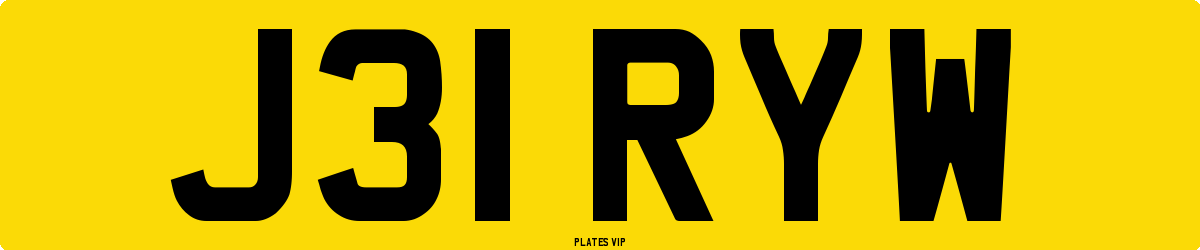 J31 RYW Number Plate