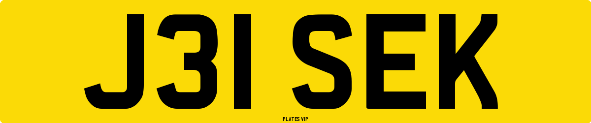 J31 SEK Number Plate
