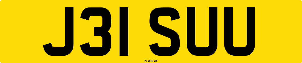 J31 SUU Number Plate