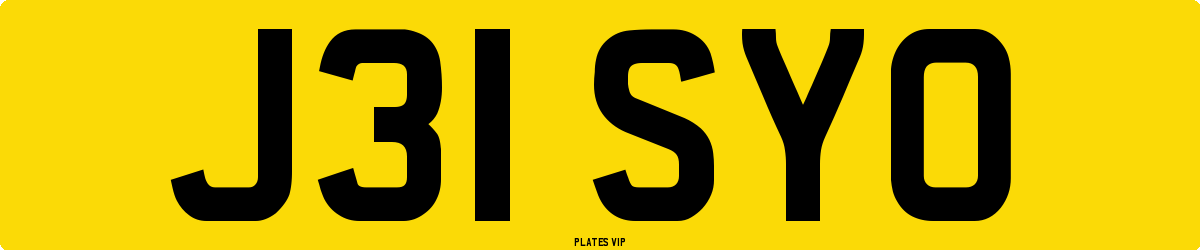 J31 SYO Number Plate