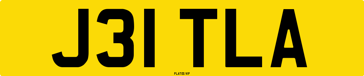 J31 TLA Number Plate