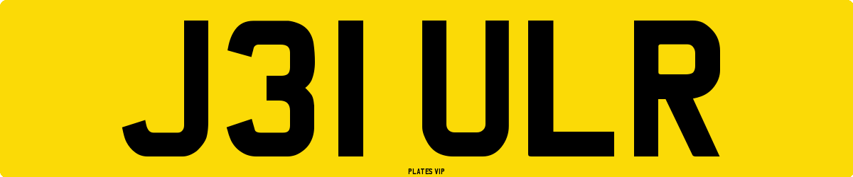 J31 ULR Number Plate