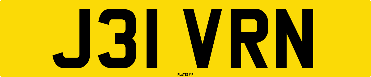 J31 VRN Number Plate