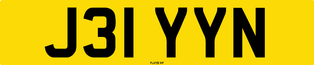 J31 YYN Number Plate