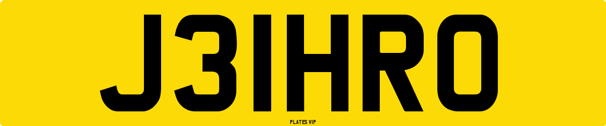 J31HRO Number Plate
