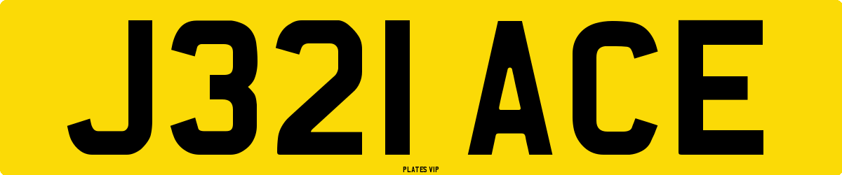 J321 ACE Number Plate