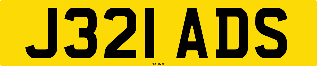 J321 ADS Number Plate