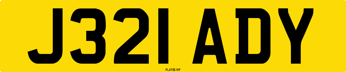 J321 ADY Number Plate