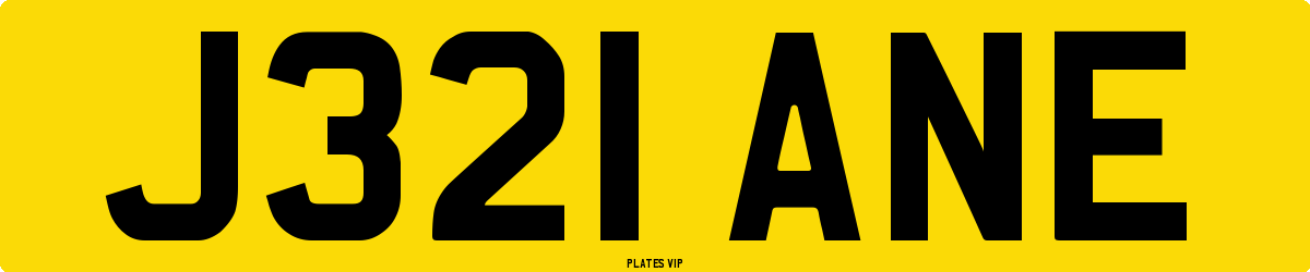J321 ANE Number Plate