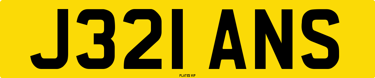 J321 ANS Number Plate