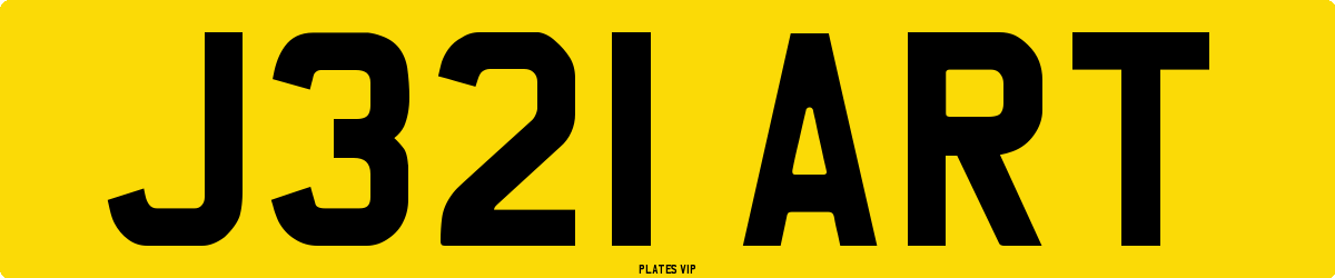 J321 ART Number Plate