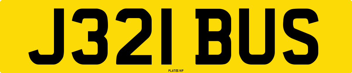 J321 BUS Number Plate