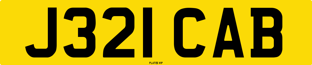 J321 CAB Number Plate