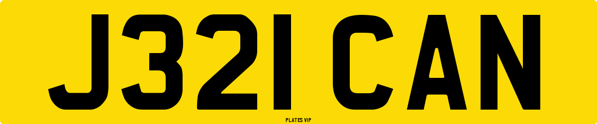 J321 CAN Number Plate