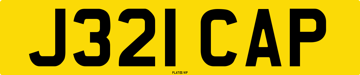 J321 CAP Number Plate