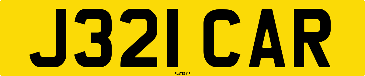 J321 CAR Number Plate