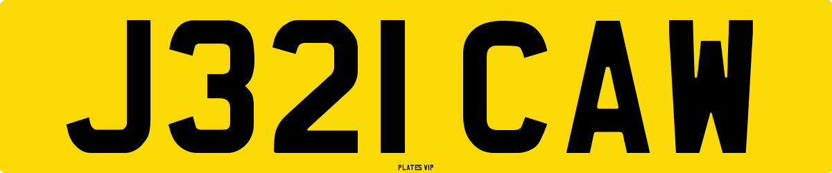 J321 CAW Number Plate