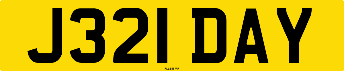 J321 DAY Number Plate
