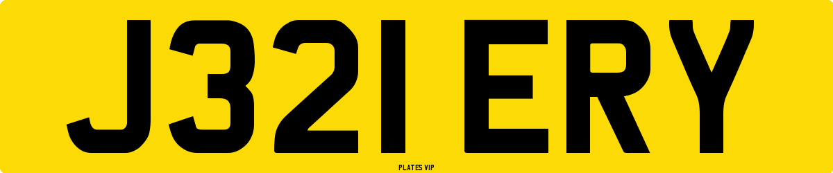J321 ERY Number Plate