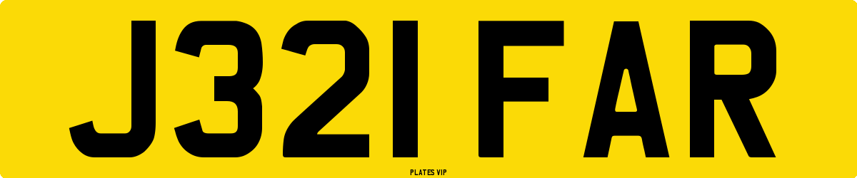 J321 FAR Number Plate