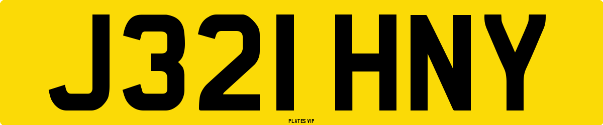 J321 HNY Number Plate
