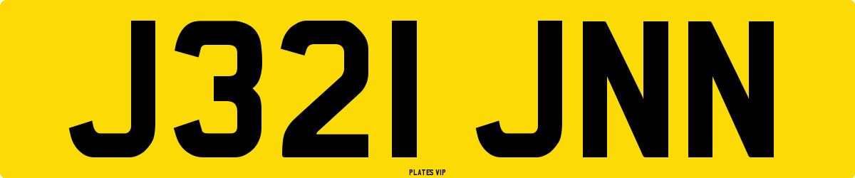 J321 JNN Number Plate