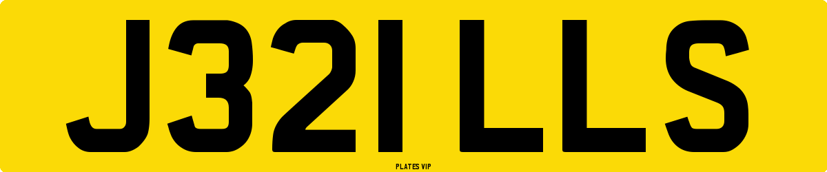 J321 LLS Number Plate