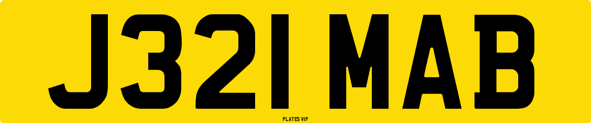 J321 MAB Number Plate
