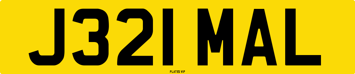 J321 MAL Number Plate