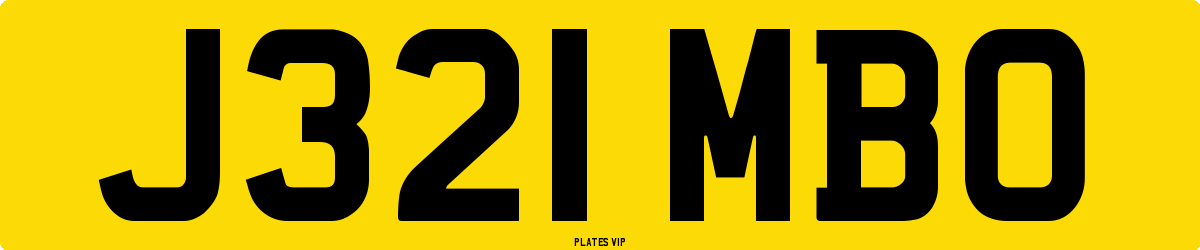 J321 MBO Number Plate