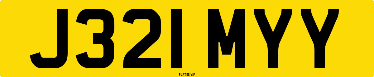 J321 MYY Number Plate