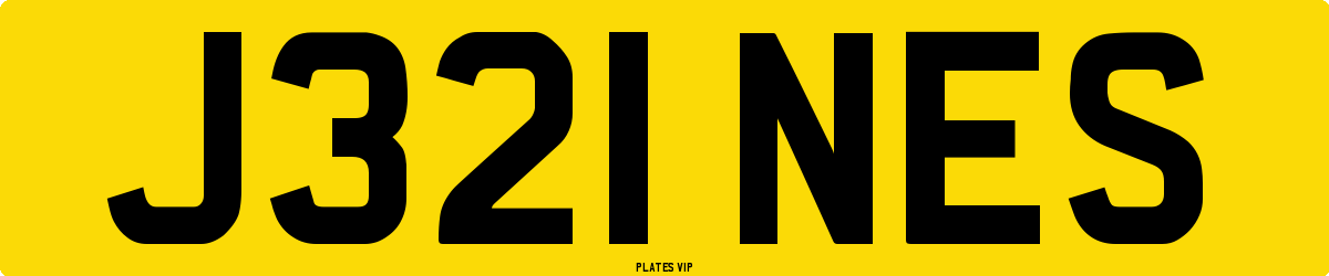J321 NES Number Plate