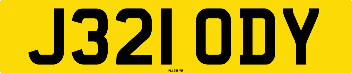 J321 ODY Number Plate