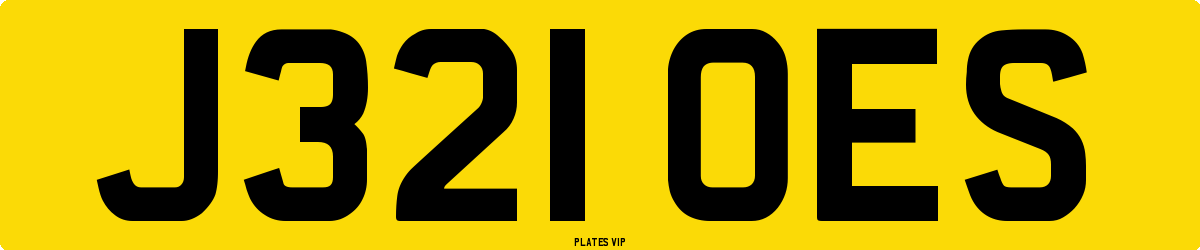 J321 OES Number Plate