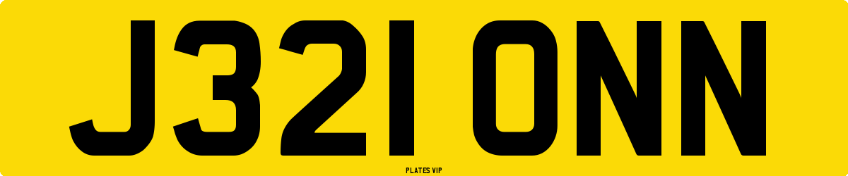 J321 ONN Number Plate