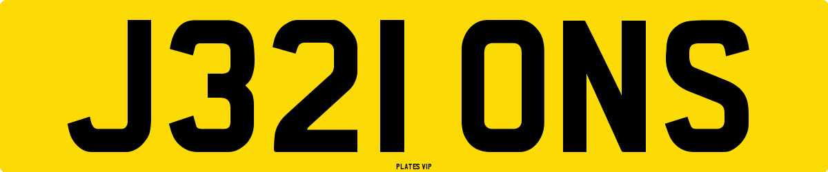 J321 ONS Number Plate