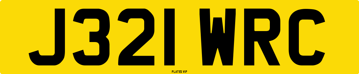 J321 WRC Number Plate