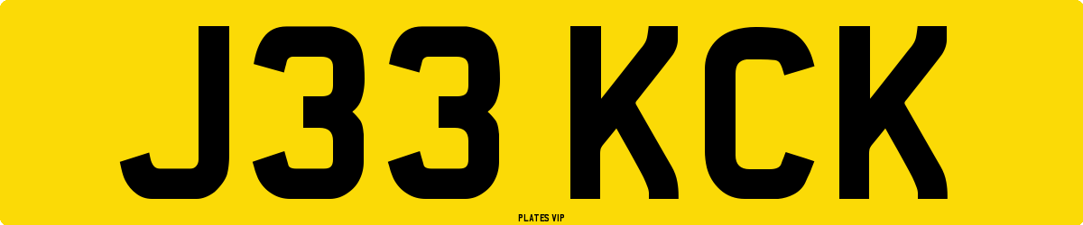 J33 KCK Number Plate
