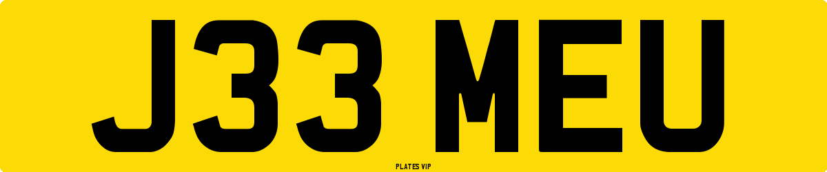 J33 MEU Number Plate