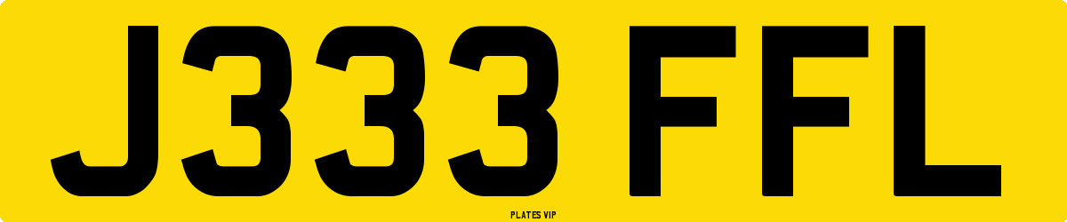 J333 FFL Number Plate