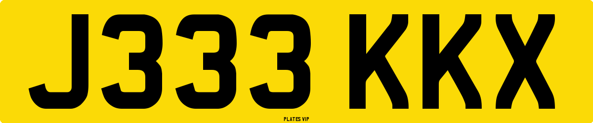 J333 KKX Number Plate