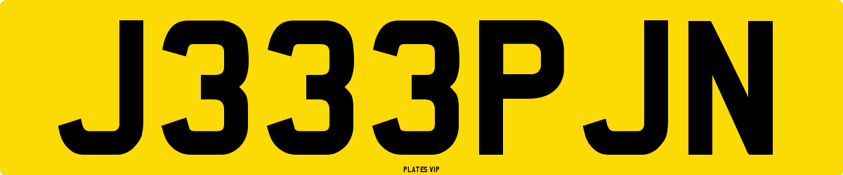 J333PJN Number Plate