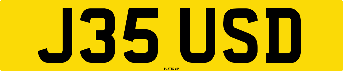 J35 USD Number Plate
