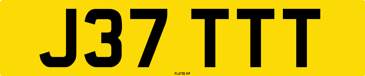 J37 TTT Number Plate