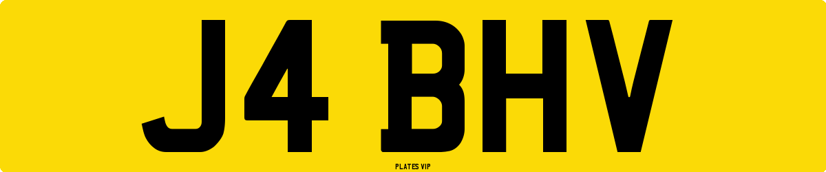 J4 BHV Number Plate